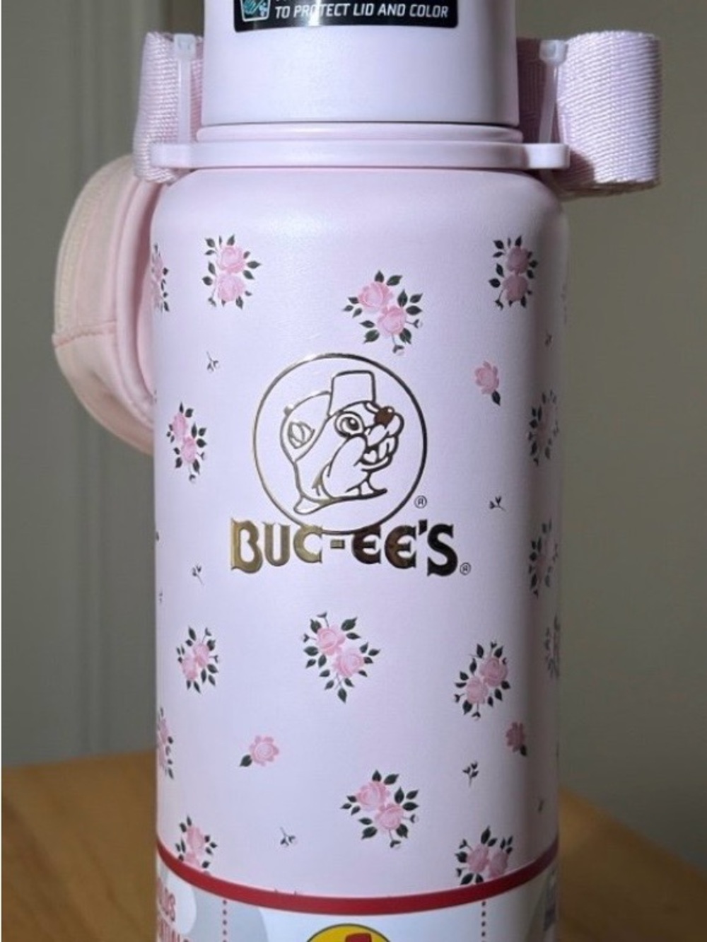 Buc-ee's Pink Floral Stainless Bottle